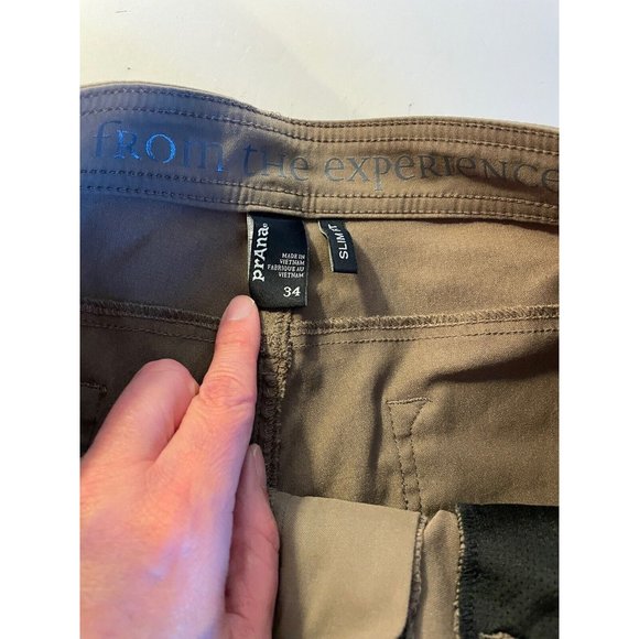 prAna Breathe Pants 34 X 29 Brown Slim Fit 5 Pocket Straight Leg Casual Hiking - Picture 8 of 13